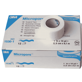 3M Micropore 1 Inch surgical tape 1530-1 (Pack of 12)