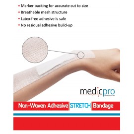 Medicpro Non- Woven Adhesive Stretch Bandage (10cm x 10m)