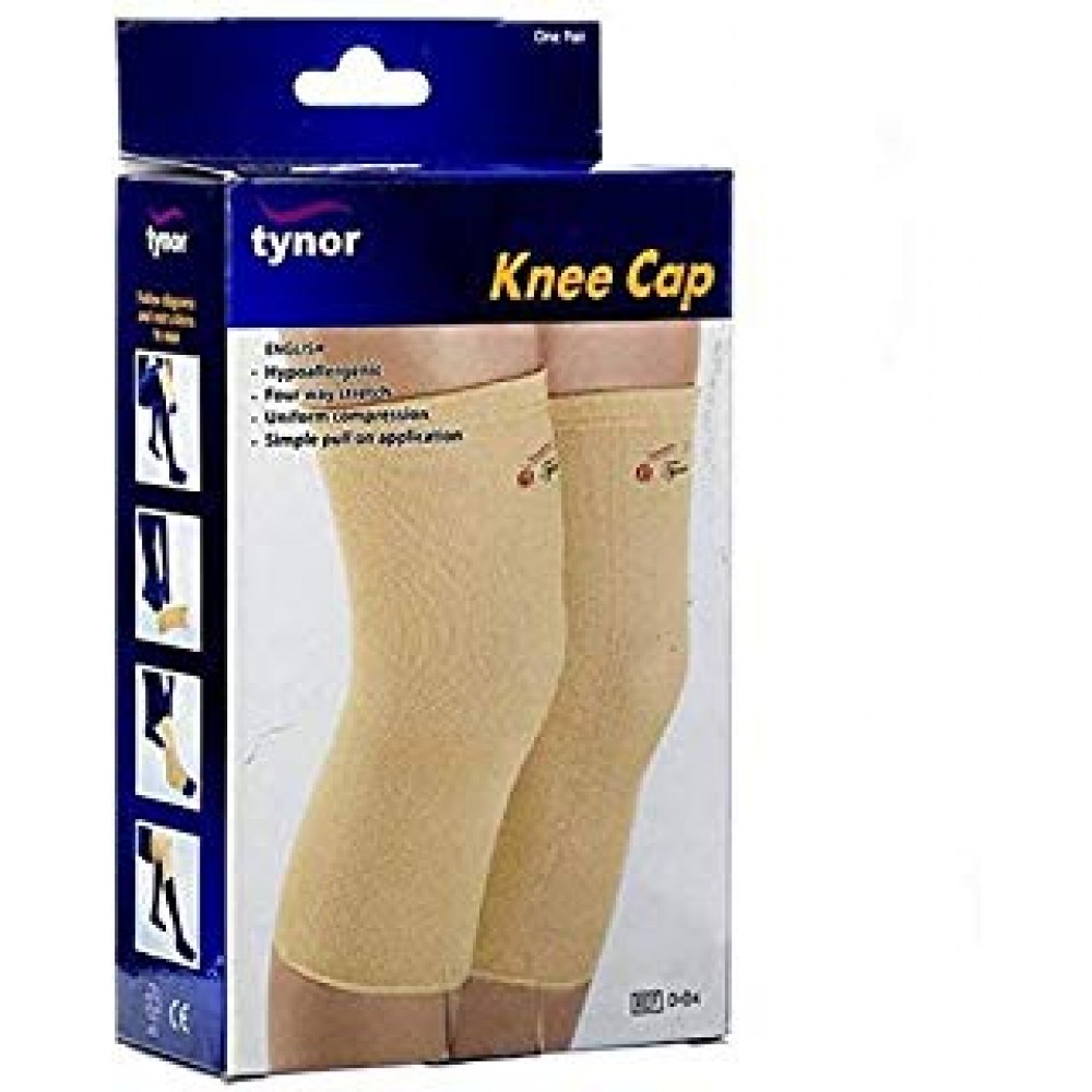 Tynor Stretchable Knee Cap for Pain Relief - large (Pair)