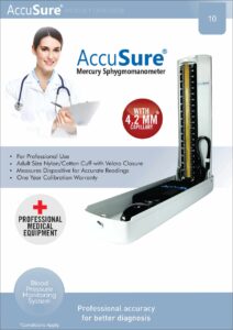 AccuSure LCD Sphygmomanometer – Digital Blood Pressure Monitor with LCD Display