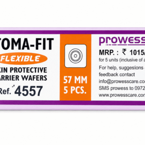 Prowess 4557 Stoma-Fit Skin Barrier Wafers 57mm– Flexible Ostomy Baseplate (Pack of 5 Pcs)